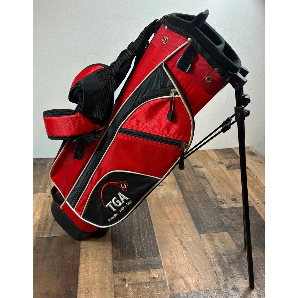 TGA Premier Junior Golf Stand Bag Red Black White Dual Strap kids Youth